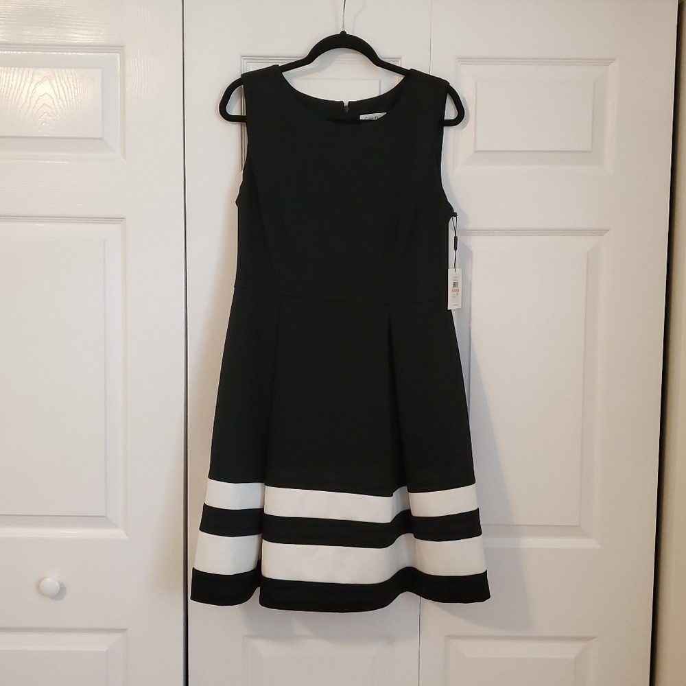 NWT Black and white Calvin Klein dress